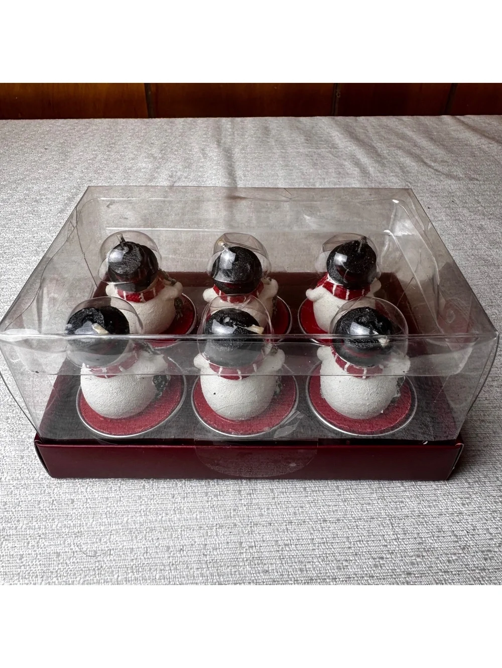 Melinera Snowman Figurine Tealight Candles 6 Pack Christmas Holiday Decor